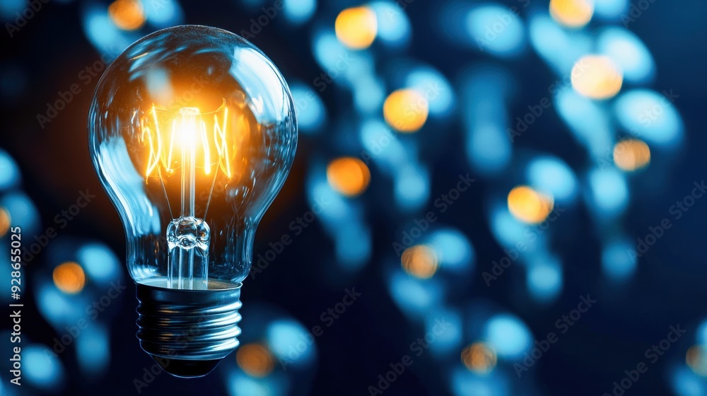 A glowing light bulb in a captivating dark blue background, symbolizing ideas, creativity, and inspiration. A glowing light bulb in a captivating dark blue background, symbolizing ideas, creativity, and inspiration.