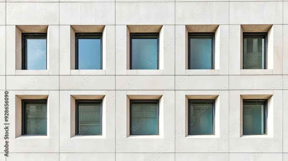 Fototapeta premium Modern architecture: square windows.