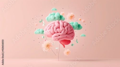 An abstract illustration depicting the concept of creative thinking, with a stylized brain and interconnected neural pathways symbolizing innovation and insight. photo