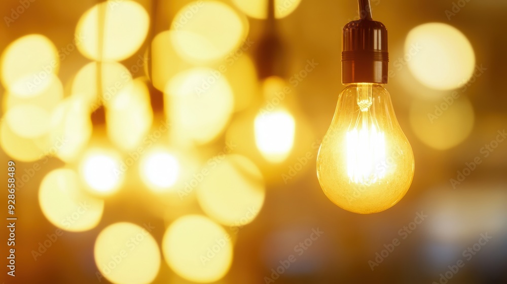 A close-up of glowing light bulbs creating a warm and inviting atmosphere with soft bokeh effect in the background. A close-up of glowing light bulbs creating a warm and inviting atmosphere with soft bokeh effect in the background.