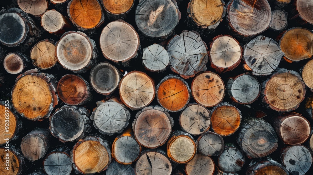 Wood stumps piles background illustration generated by ai Wood stumps piles background illustration generated by ai