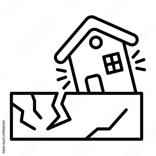 Earthquake line icon