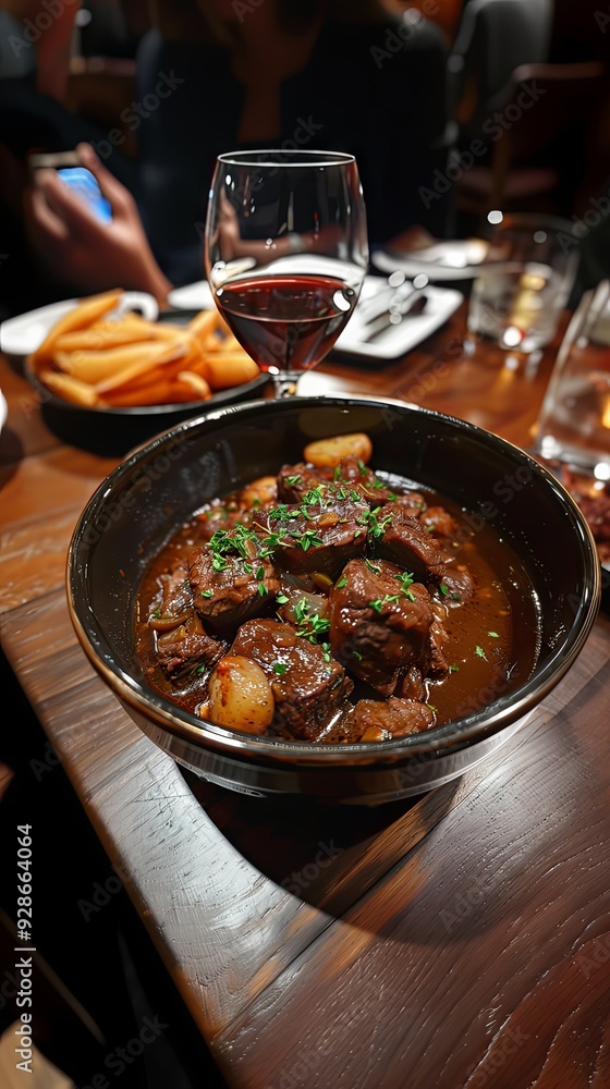Beef bourguignon in a restaurant Beef bourguignon in a restaurant