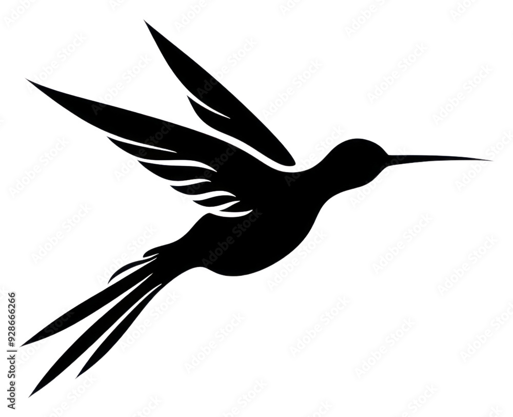 Obraz premium PNG Hummingbird silhouette animal flying.