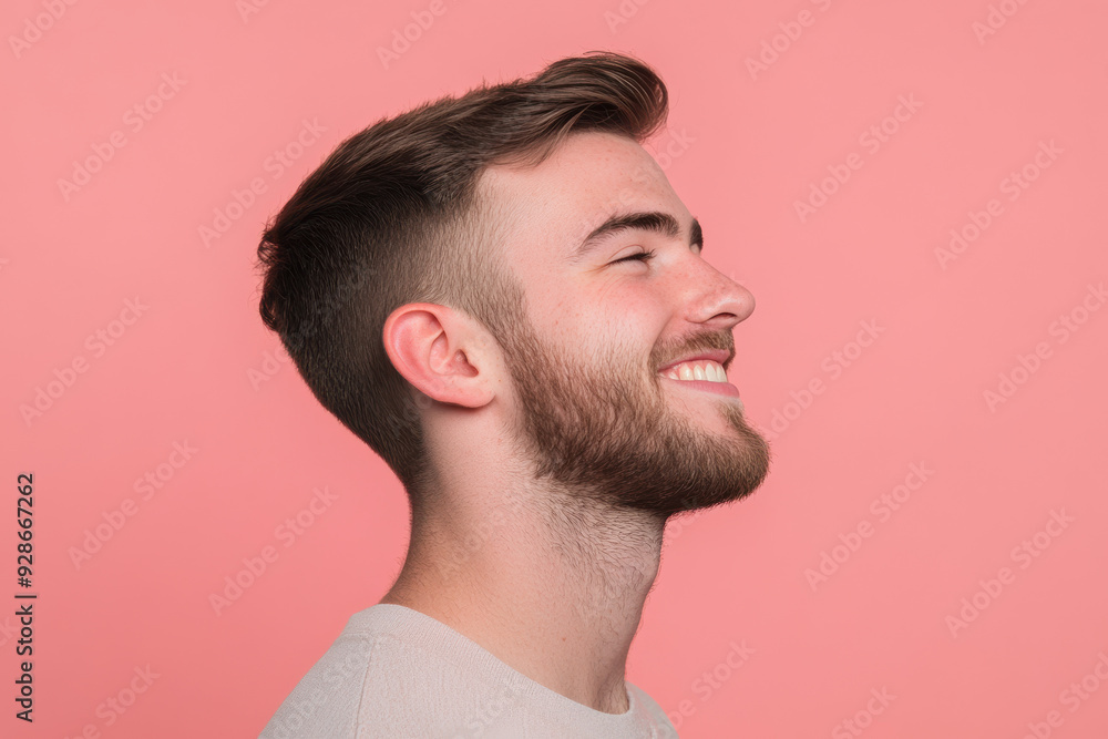 Fototapeta premium A close up of a man's face with his eyes closed