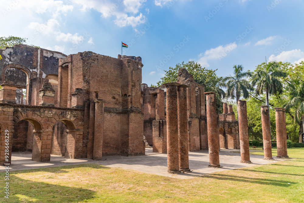 Fototapeta premium The british residency complex is a group of several building in a common precinct in the city of lucknow,uttar pradesh in India.
