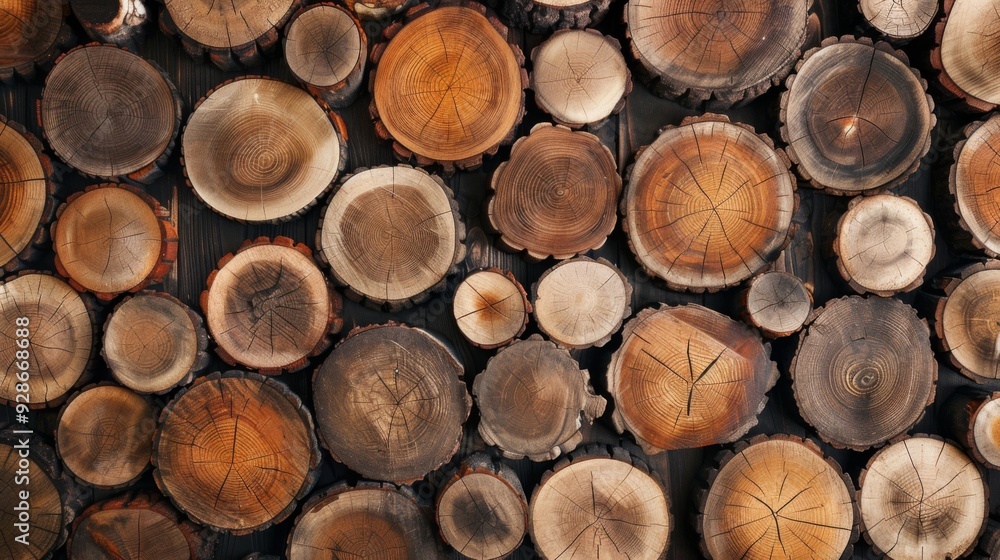 Wood stumps piles background illustration generated by ai Wood stumps piles background illustration generated by ai
