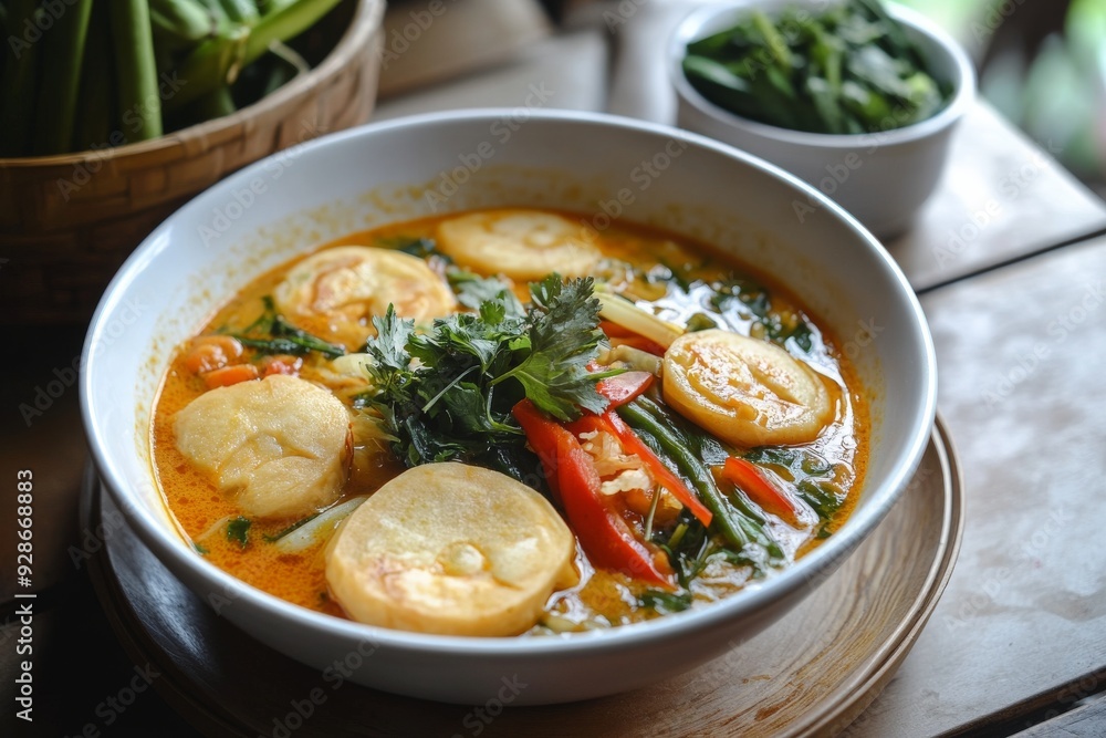 Padang Vegetable Stew with Rice Cakes, This variant from West Sumatra is spicier and richer in flavor. Padang Vegetable Stew with Rice Cakes, This variant from West Sumatra is spicier and richer in flavor.