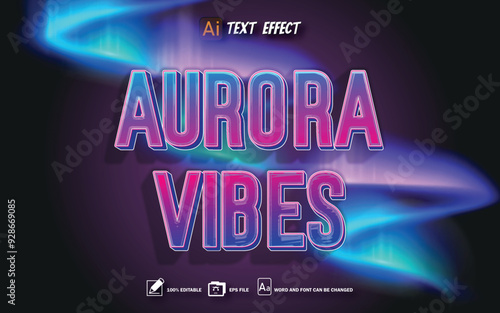 aurora vibes text effect photo