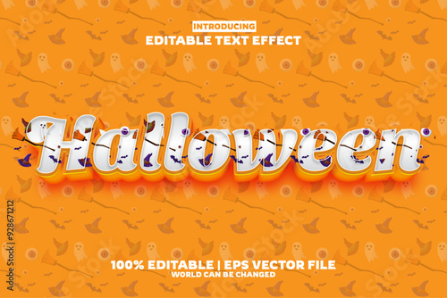 Halloween New editable text effect in new modern trend style