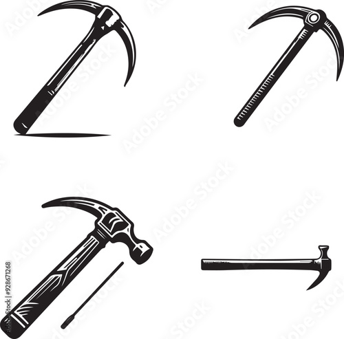  silhouette of clean vector Crowbar  isolated on white background
