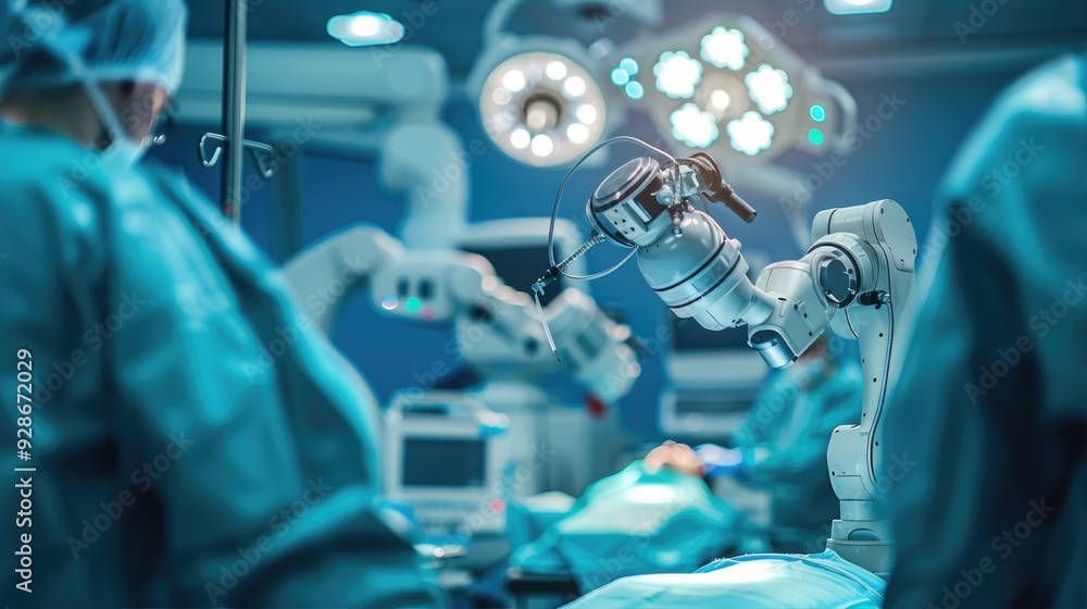 Advanced Robotic Surgical System in High-Tech Operating Room Advanced Robotic Surgical System in High-Tech Operating Room
