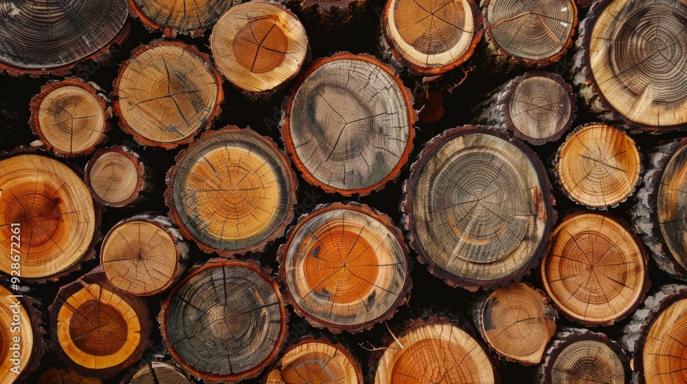 Wood stumps piles background illustration generated by ai Wood stumps piles background illustration generated by ai