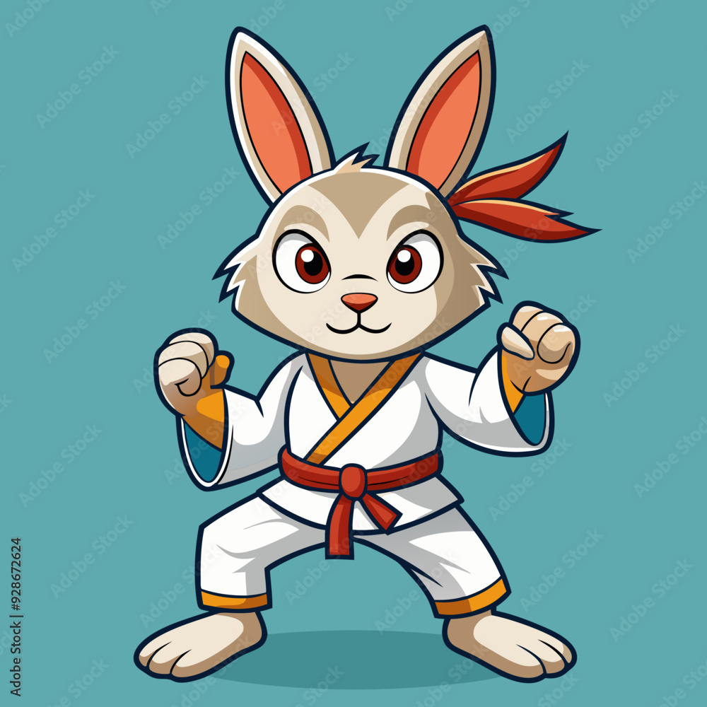 bunny cartoon karate illustration bunny cartoon karate illustration