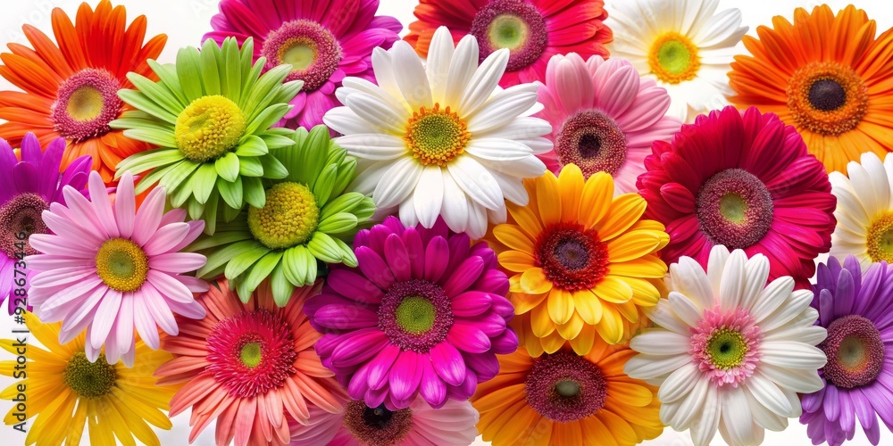 A Bouquet of Colorful Gerbera Daisies, Close-up, White Background, Macro, Flowers, Gerbera, Daisy A Bouquet of Colorful Gerbera Daisies, Close-up, White Background, Macro, Flowers, Gerbera, Daisy