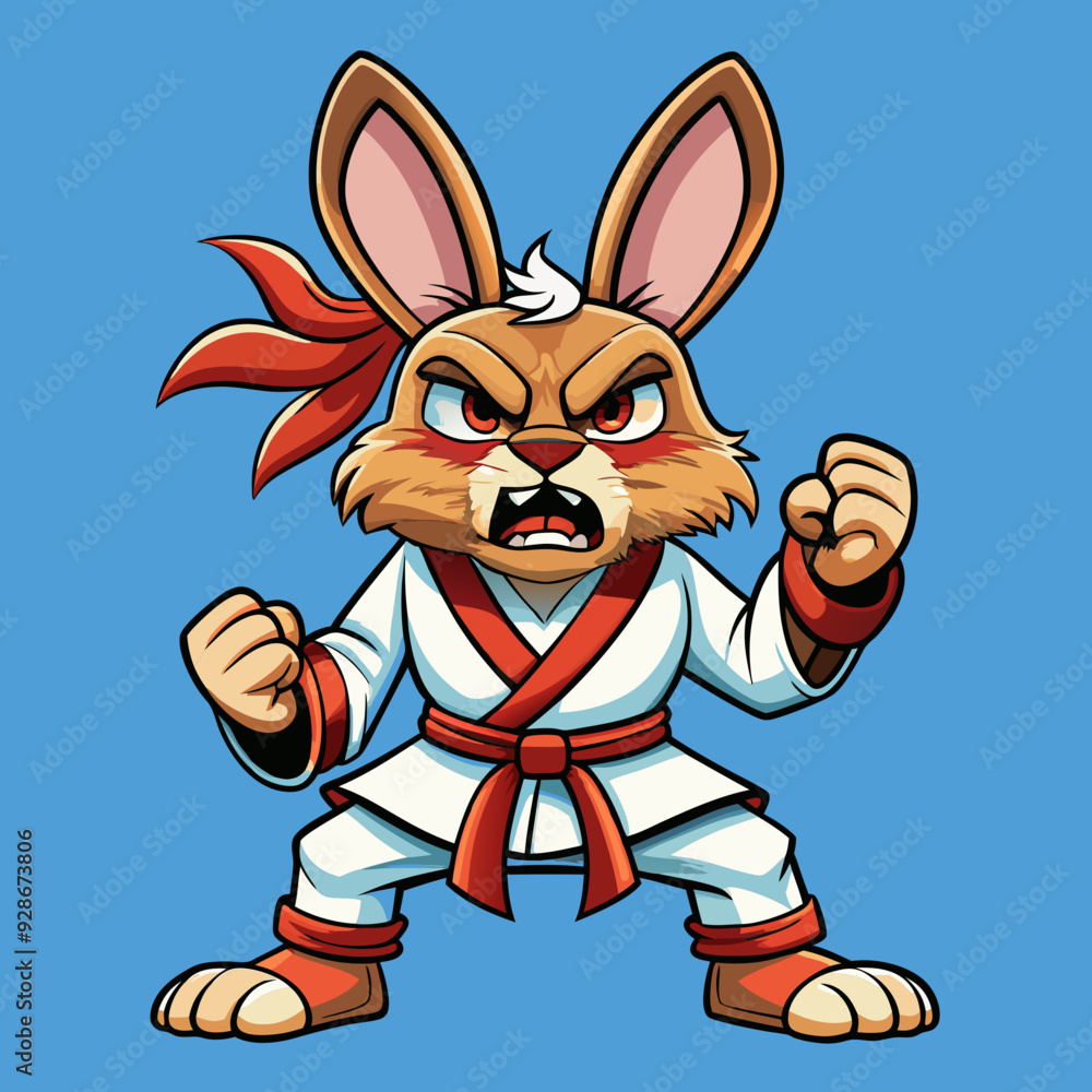 rabbit cartoon karate illustration rabbit cartoon karate illustration