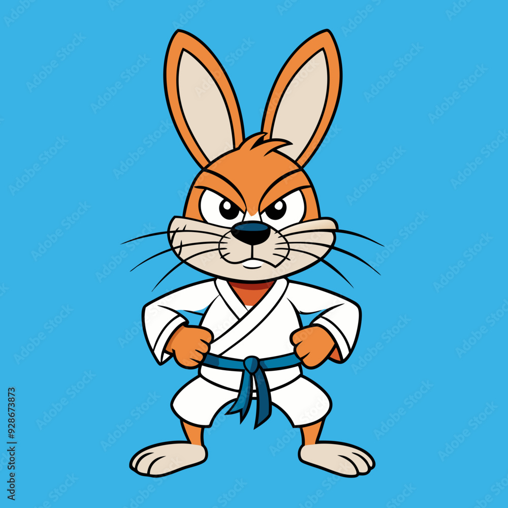 rabbit cartoon karate illustration rabbit cartoon karate illustration