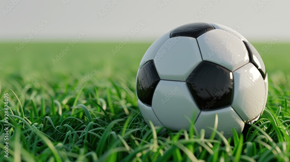 Obraz premium Soccer ball on green grass