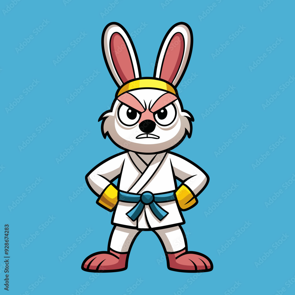 rabbit cartoon karate illustration rabbit cartoon karate illustration