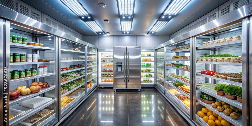 A Modern Kitchen with Stainless Steel Refrigerators and Fresh Produce, stainless steel, refrigerator, kitchen, produce A Modern Kitchen with Stainless Steel Refrigerators and Fresh Produce, stainless steel, refrigerator, kitchen, produce
