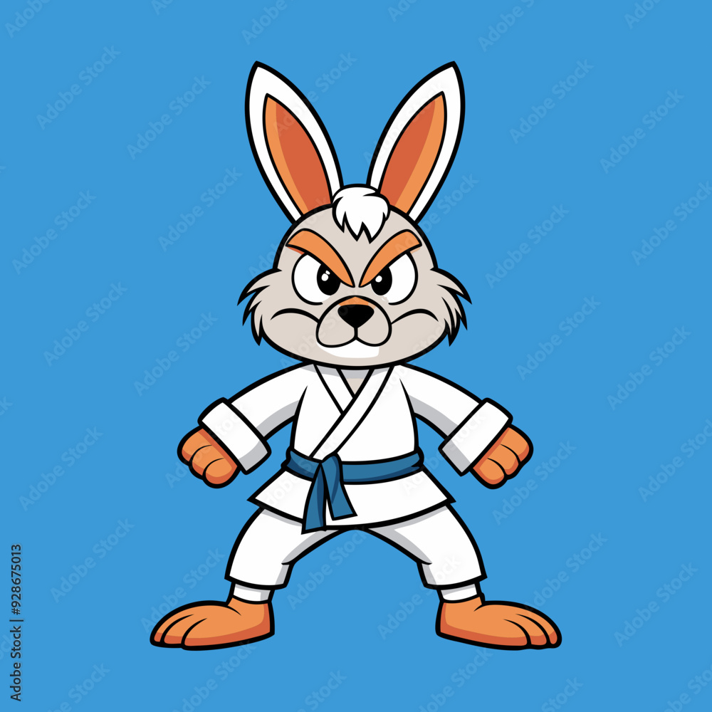rabbit cartoon karate illustration rabbit cartoon karate illustration