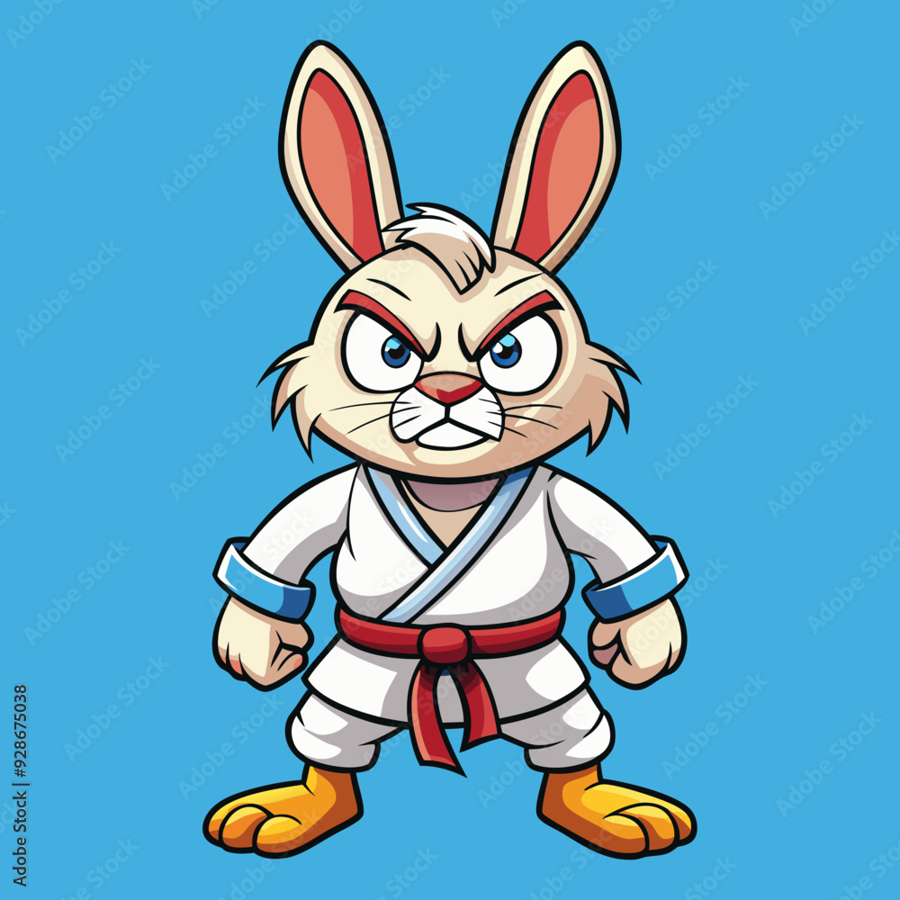 rabbit cartoon karate illustration rabbit cartoon karate illustration