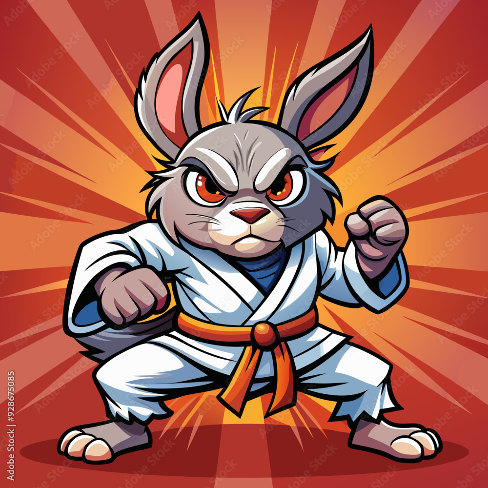 rabbit cartoon karate illustration rabbit cartoon karate illustration