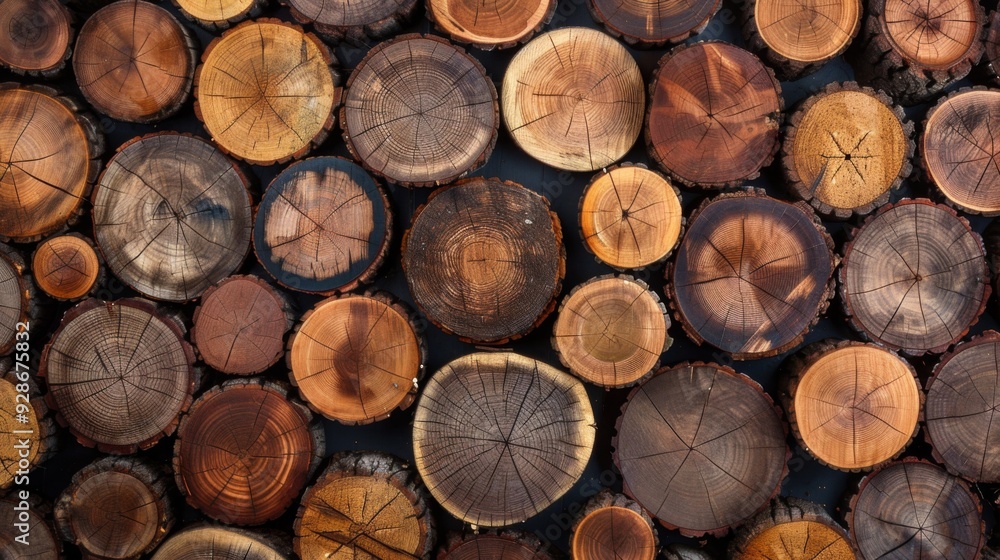 Wood stumps piles background illustration generated by ai Wood stumps piles background illustration generated by ai