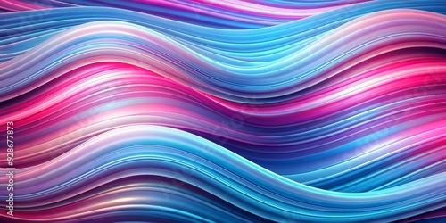 Abstract Wavy Lines in Blue and Pink, Digital Art, 3D Rendering, Abstract, Waves, Color, Gradient