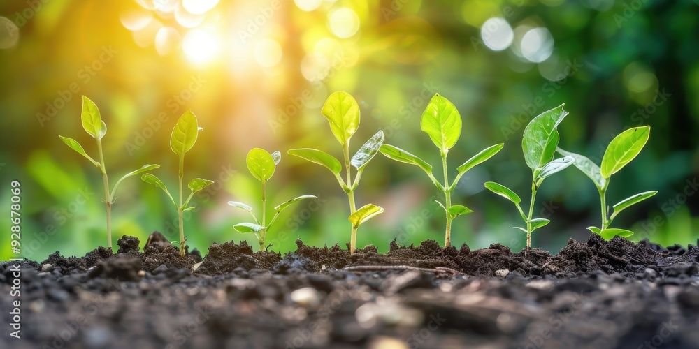 A vibrant display of young green plants growing in rich soil, illuminated by warm sunlight, symbolizing growth and renewal. A vibrant display of young green plants growing in rich soil, illuminated by warm sunlight, symbolizing growth and renewal.