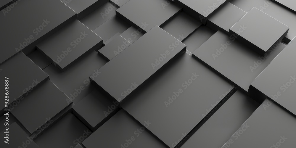 Abstract composition of overlapping rectangular shapes in various shades of black, creating a modern and sophisticated background. Abstract composition of overlapping rectangular shapes in various shades of black, creating a modern and sophisticated background.