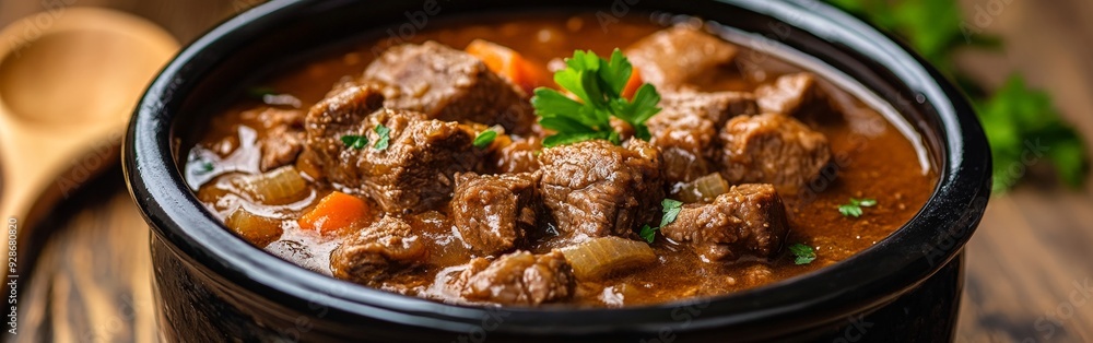 Authentic German Stew in a Rustic Kitchen Setting Authentic German Stew in a Rustic Kitchen Setting