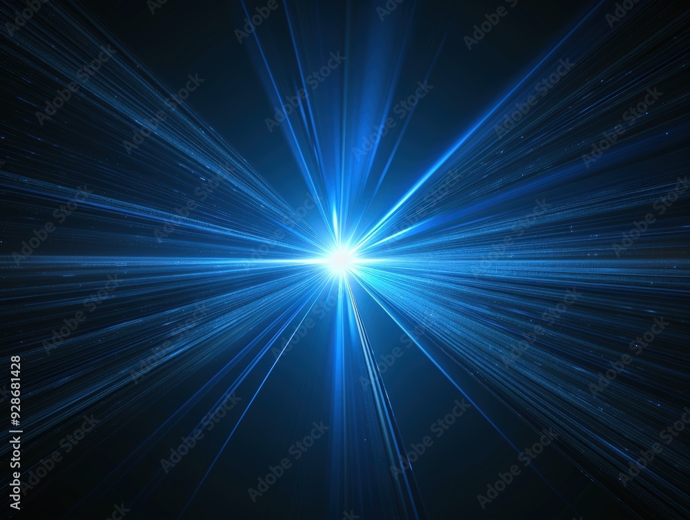 Fototapeta premium Abstract blue light burst