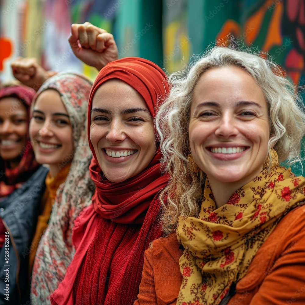 Diverse international, interracial and multi age group of women fight for empowerment, Generative AI Diverse international, interracial and multi age group of women fight for empowerment, Generative AI