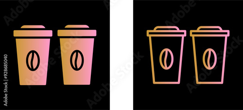 Two Coffees Vector Icon