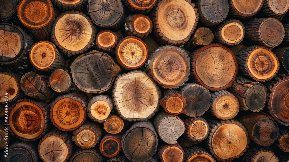 Wood stumps piles background illustration generated by ai Wood stumps piles background illustration generated by ai