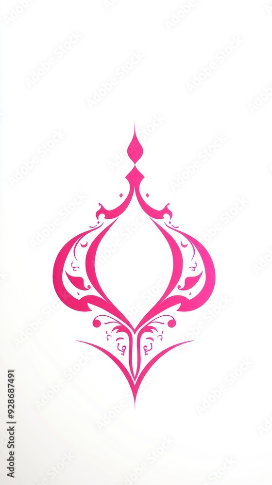 Obraz premium A decorative pink motif with intricate designs, suitable for artistic or cultural purposes.