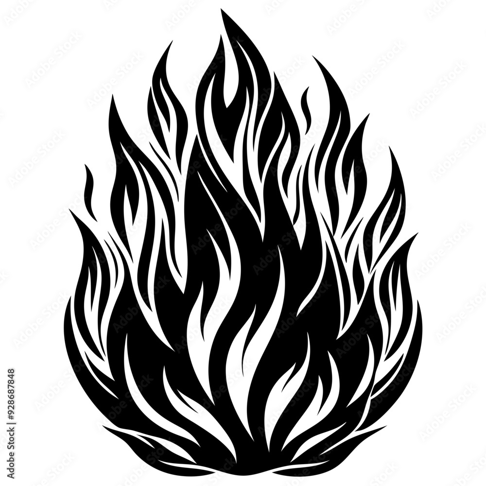 Fire flames silhouette Fire flames silhouette