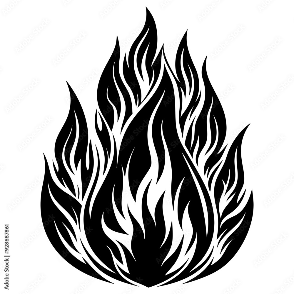 Fire flames silhouette Fire flames silhouette