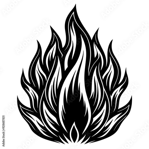 Fire flames silhouette