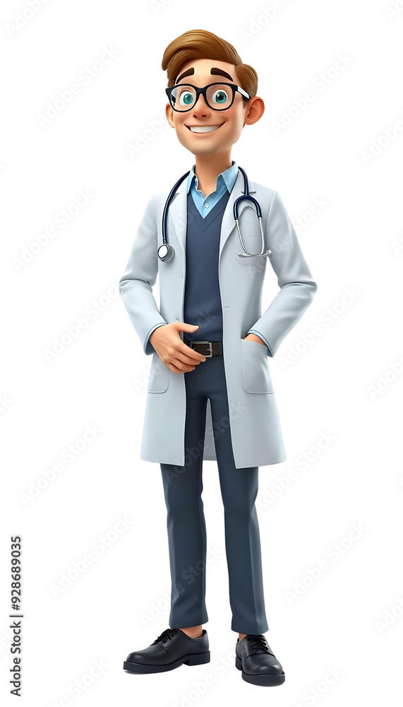 3d illustration of a doctor using stethoscope 3d illustration of a doctor using stethoscope