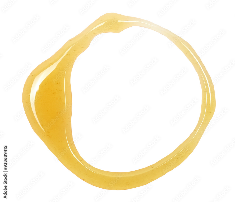 Honey in shape circle isolated on white, top view Honey in shape circle isolated on white, top view