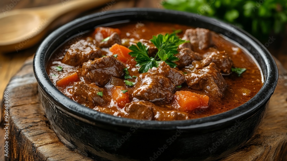 Authentic German Stew in a Rustic Kitchen Setting Authentic German Stew in a Rustic Kitchen Setting