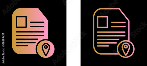 Document Location Vector Icon