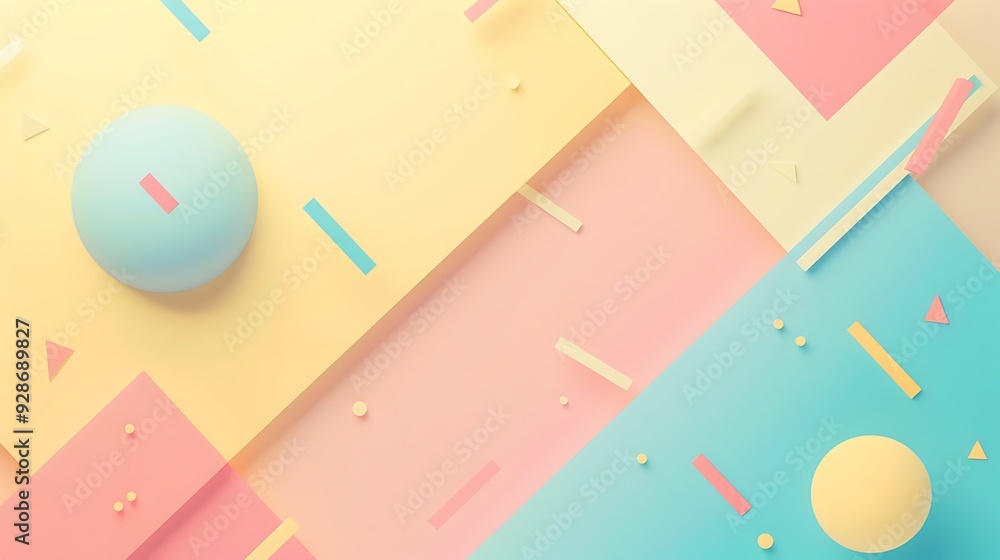 Abstract Geometric Shapes in Pastel Colors Abstract Geometric Shapes in Pastel Colors