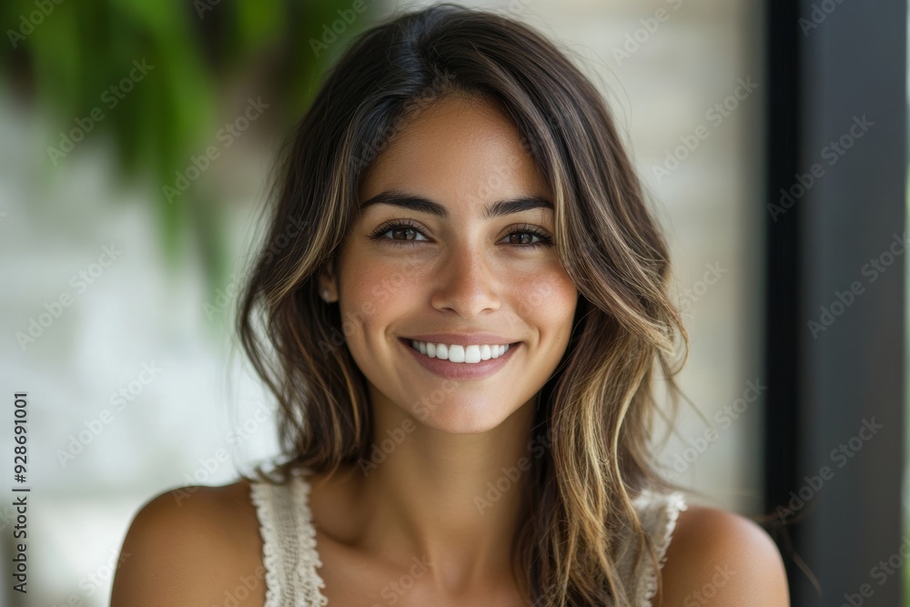 Beautiful successful latin woman smiling, Generative AI Beautiful successful latin woman smiling, Generative AI