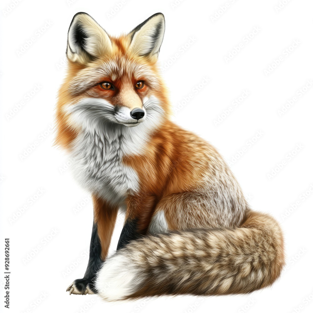 Red Fox Sitting with its Tail Wrapped Around Its Body Red Fox Sitting with its Tail Wrapped Around Its Body