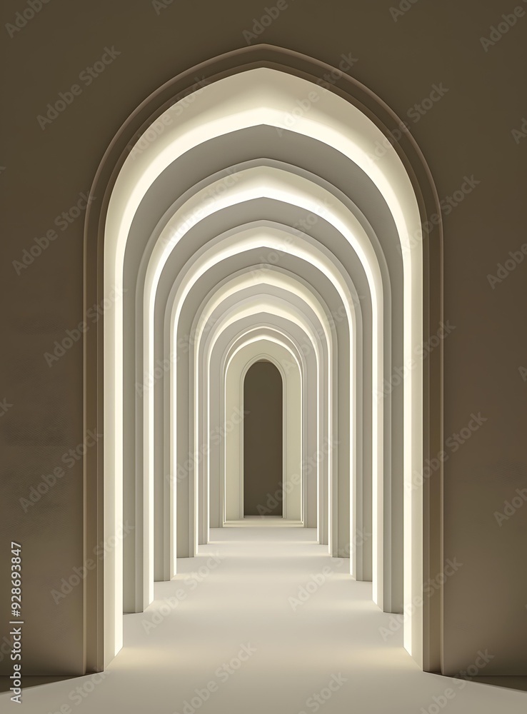 Abstract 3D Rendered Archway Corridor Interior Design Abstract 3D Rendered Archway Corridor Interior Design