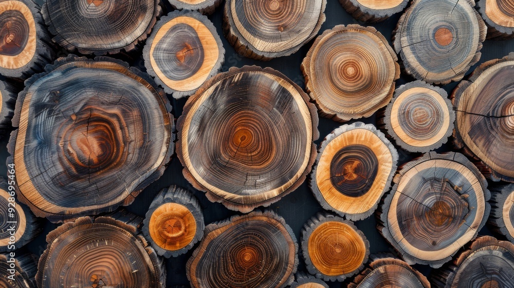 Wood stumps piles background illustration generated by ai Wood stumps piles background illustration generated by ai