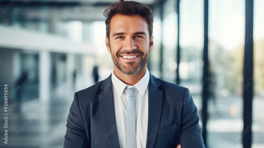 A confident business leader smiling while looking directly at the camera, A confident business leader smiling while looking directly at the camera,